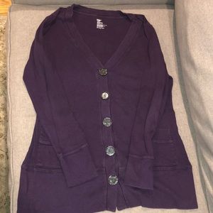 Purple Cotton Cardigan